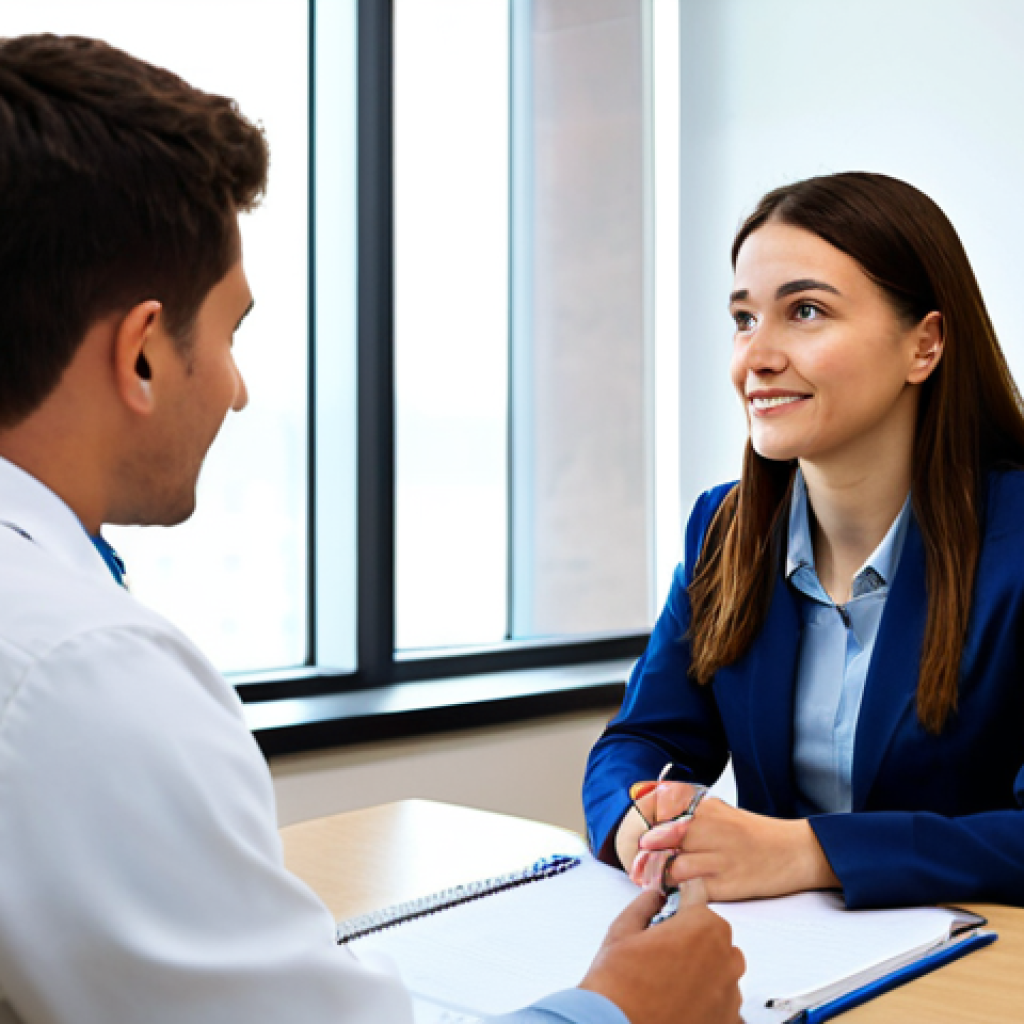 A Young Dietician Consulting a Patient**

"A young, professional dietitian, fully clothed in appropriate office attire, sitting across from a fully clothed patient in a bright, modern office. The dietician is listening attentively and taking notes. The patient appears relaxed and engaged. The scene is safe for work, family-friendly, showing a positive and supportive consultation. Perfect anatomy, correct proportions, well-formed hands, natural pose. High-quality photo, professional lighting, modest setting."

**