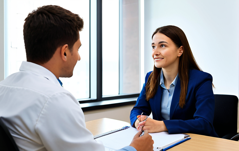 A Young Dietician Consulting a Patient**
"A young, professional dietitian, fully clothed in appropriate office attire, sitting across from a fully clothed patient in a bright, modern office. The dietician is listening attentively and taking notes. The patient appears relaxed and engaged. The scene is safe for work, family-friendly, showing a positive and supportive consultation. Perfect anatomy, correct proportions, well-formed hands, natural pose. High-quality photo, professional lighting, modest setting."
**